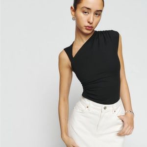 Reformation shae knit top black